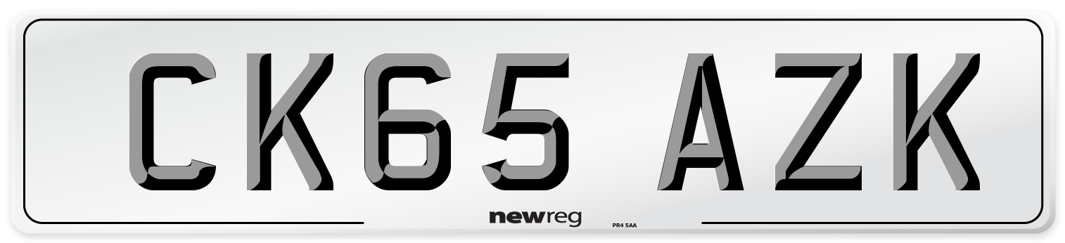 CK65 AZK Number Plate from New Reg